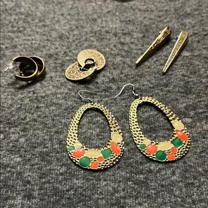 Elegant Gold and Multicolor Earrings